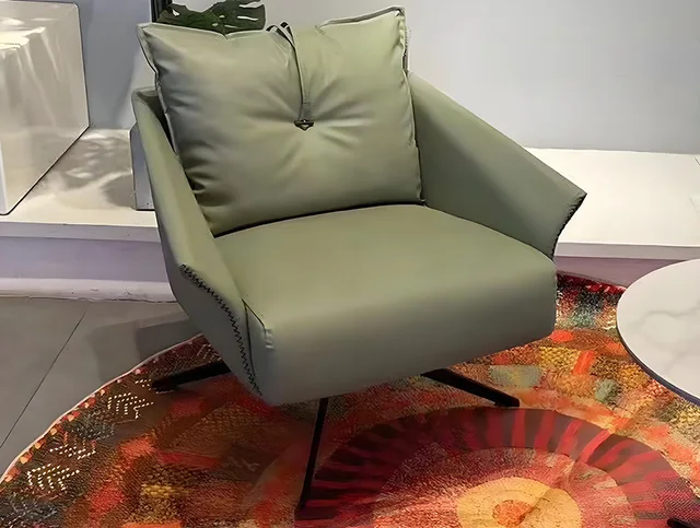 Modern Swivel Accent Chair, 360-Degree Rotating, PU Leathe