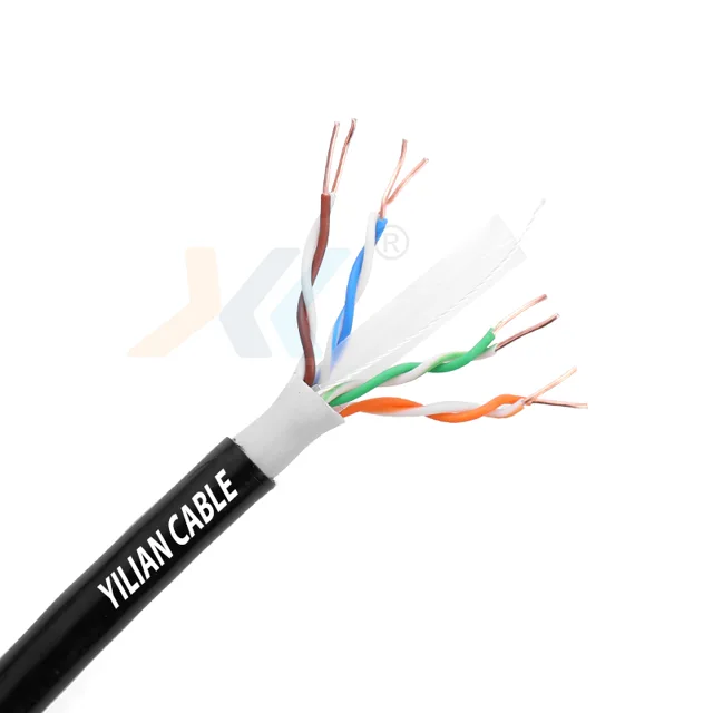 Factory Hot Sell Double Sheath Utp Cat 6 Network Cable Communication Cable Cu Cca Option