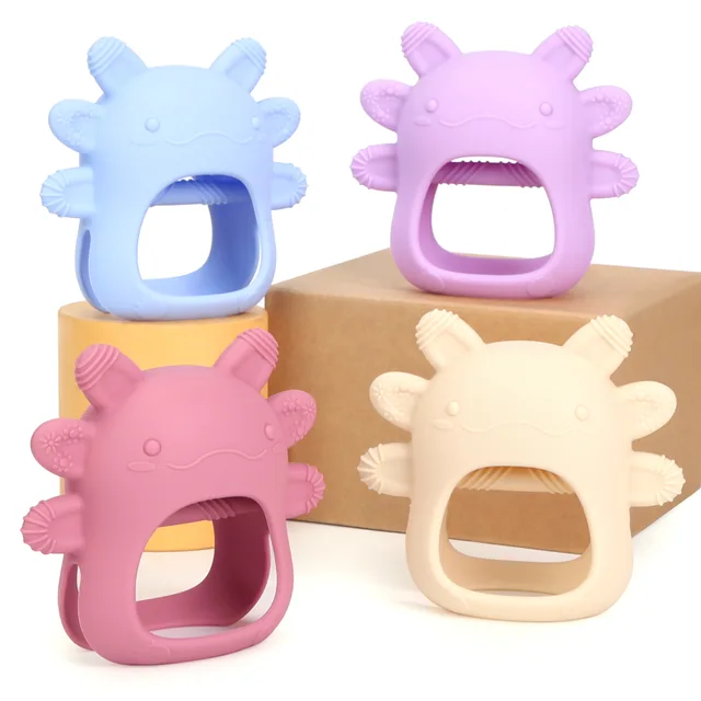 Dinosaur Teether Hexagon Design Sensory Chew Toy Non Toxic Baby Teething Relief Toy
