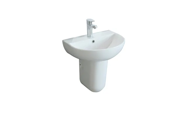 Washbasin with semi pedestal