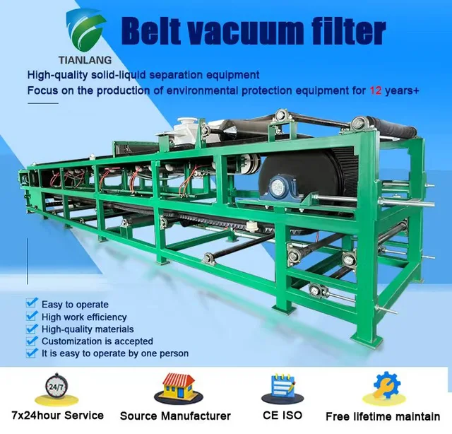 TIANLANG Belt Vacuum Filter for dessulfurization gypsum mining chemical slurry coal slime dewatering