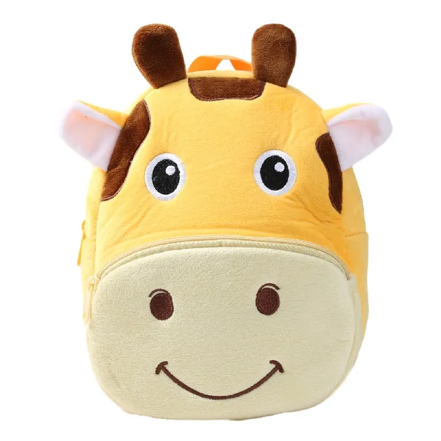 Hairy kindergarten giraffe children's three-dimensional embroidered backpack