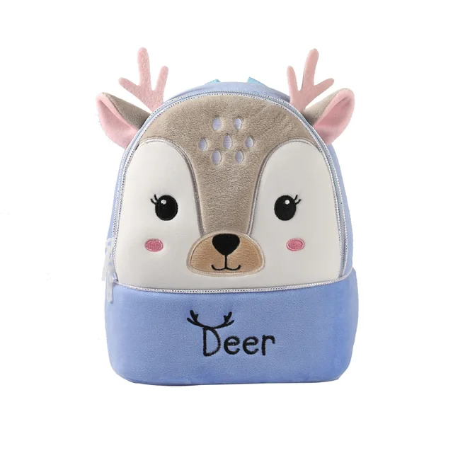 Super 3D Elk Plush Backpack Bookbag with 3D Antlers