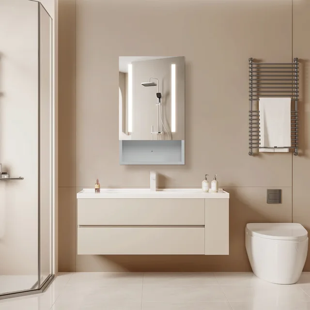 Led Bathroom Mirror Cabinet With Lec Dimmer Switch Shaver Socket Demister For Makeup Shaving