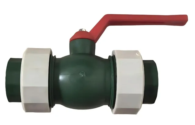 Plastic handle double-pore ball valve