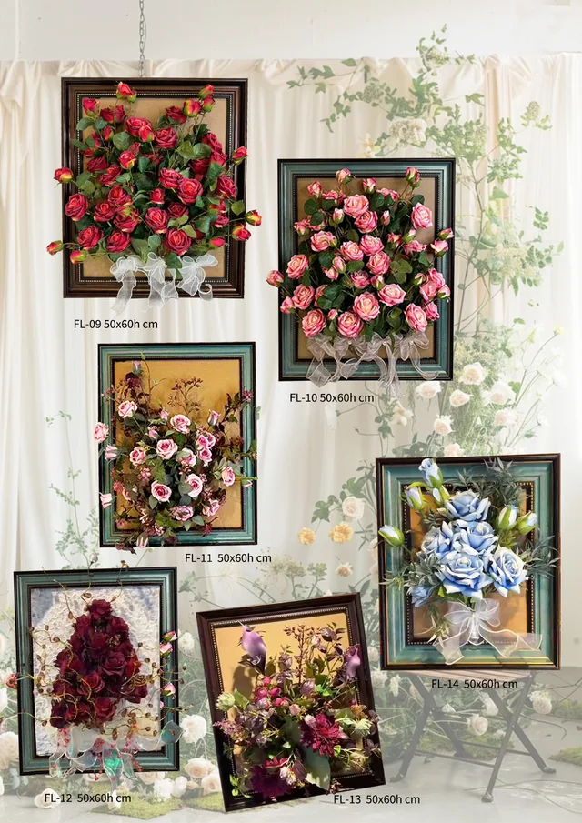 Garden planters, artificial flowers.