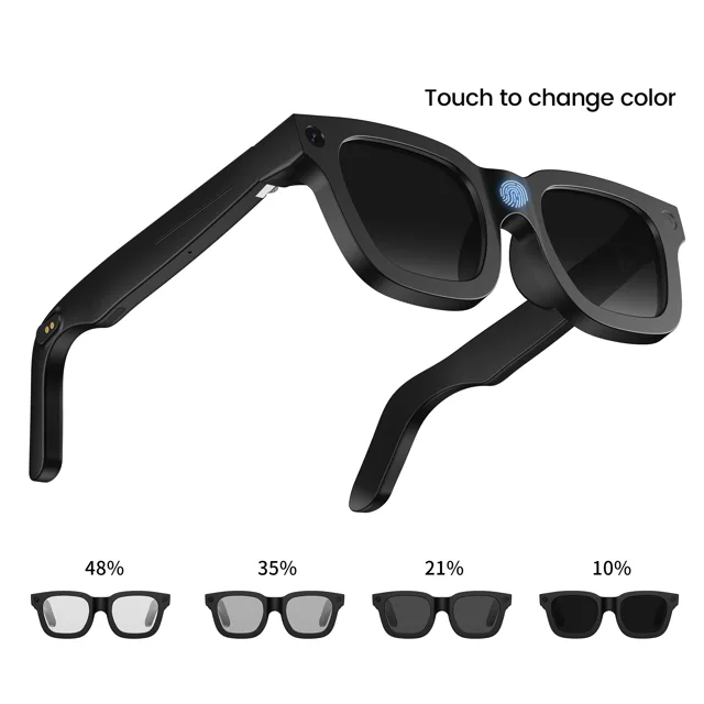 New touch electroplated Lenses 1080p HD image real-time translation AI glasses with HD camera.