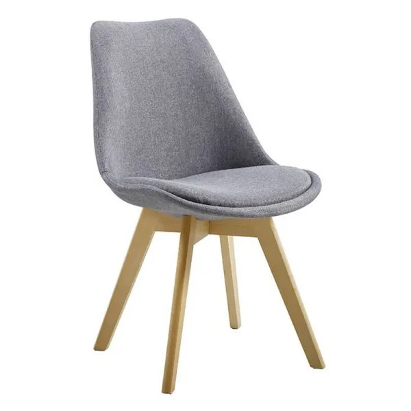 Modern Soft Cushion Dining Chair With Wooden Legs