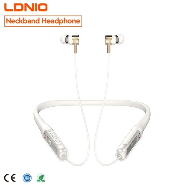 LDNIO N03 Wired Metal Headphones Bass Stereo Noise Cancelation Neckband Headphones