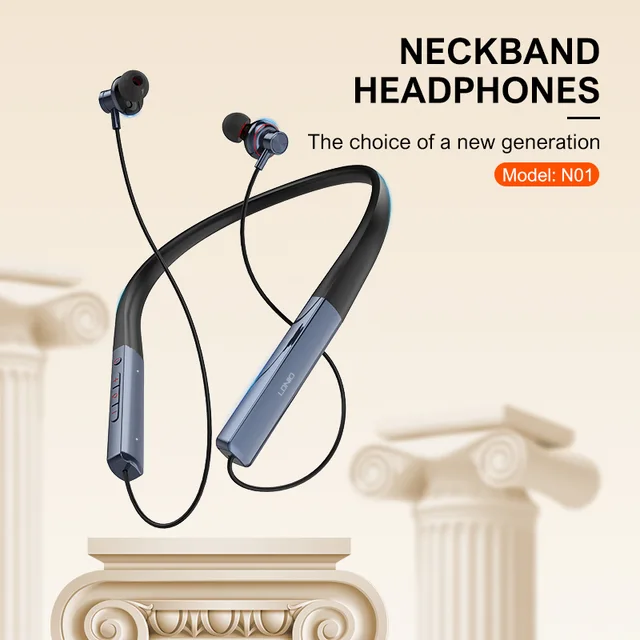 LDNIO N01 Wired Metal Headphones Bass Stereo Noise Cancelation Neckband Headphones