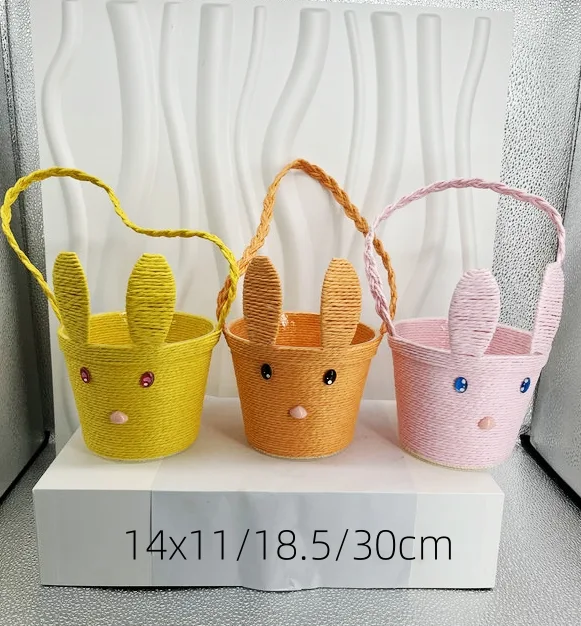 Customizable paper rope planter in rabbit shape