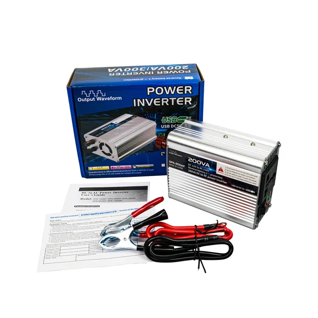 200VA Solar Power Inverter DC to AC 50Hz Frequency Max 120W Charge USB 12V DC Modified Sine Wave