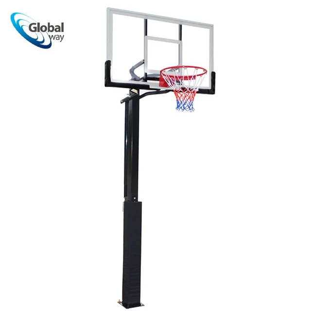Ingroud hand lifting basketball hoop