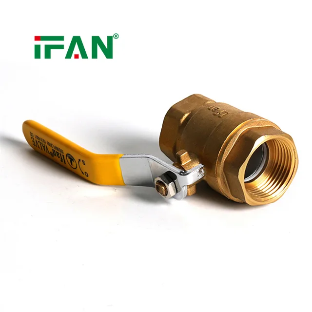 IFAN Factory Supply Brass Ball Valve FF 1/2''-1'' Yellow Corrosion Resistant Thread Brass Ball Valve