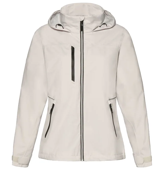 Packable Hooded Waterproof Windproof Printed Woven Jacket with Zipper Closure