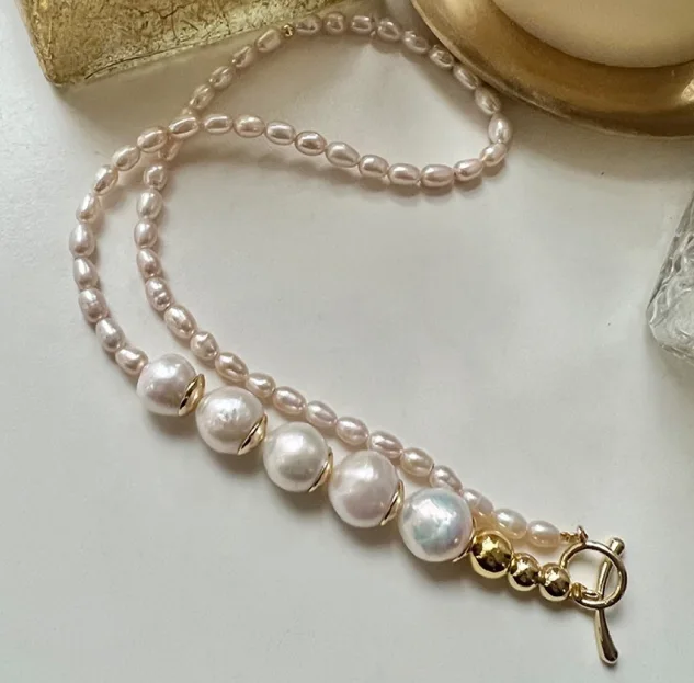 Natural Baroque Pearl Necklace Women's Stylish Design Sense Clavicle Chain Necklace