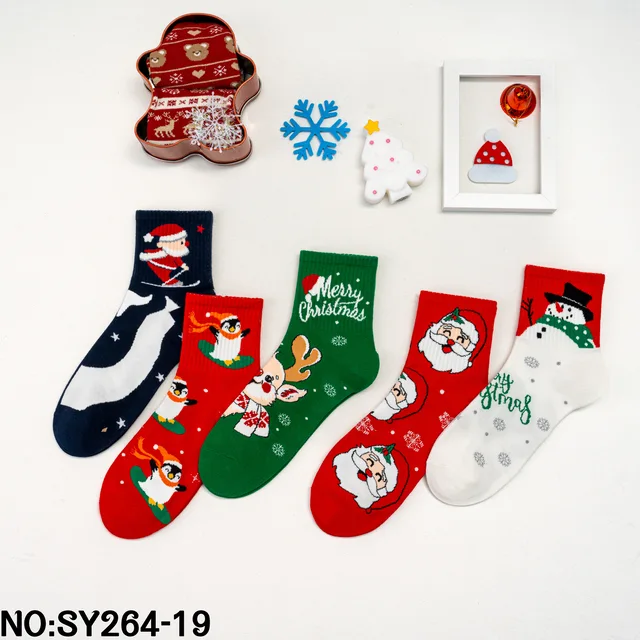 Christmas curved small mid-calf socks