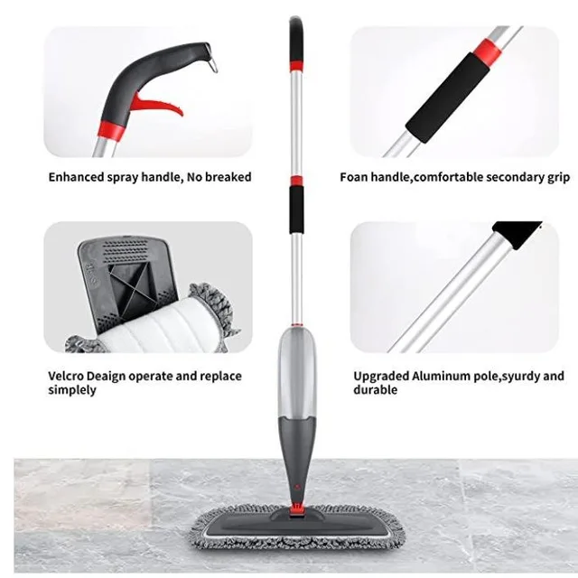 Modern Design Flat Mop with High Spray Easy Mop for Wet or Dry Cleaning Aluminum Pole Eva Protection
